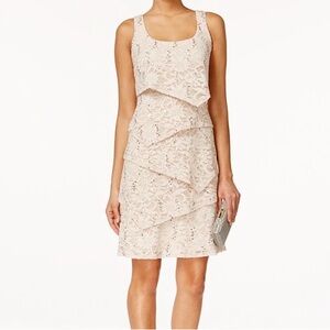 Elegant Lace Tiered Dress in Cream